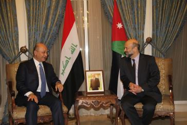 رئيس الوزراء يلتقي الرئيس العراقي ويؤكد على تعزيز العلاقات بين البلدين في كافة المجالات